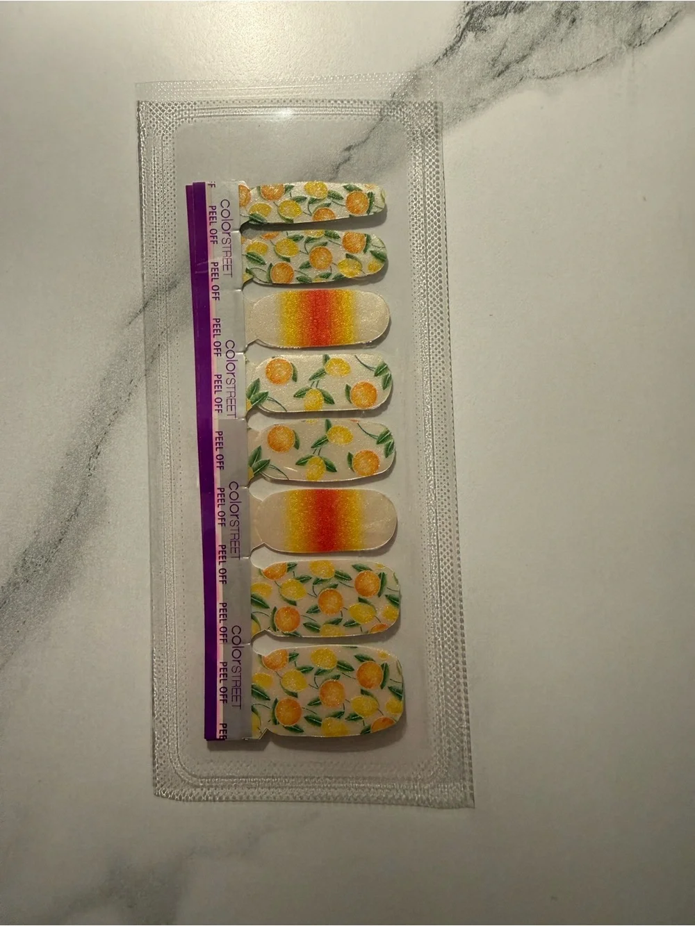 Color Street Pink Watermelon & Yellow Lemon Nail Strips - Lot of 2 Fruit Prints